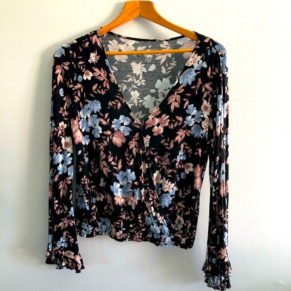 Printed V-neck blouse - Picture 1 of 2